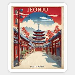 Jeonju South Korea Travel Tourism Retro Vintage Sticker